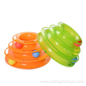 3-Level Tower Ball Track Cat Play Tower Toy